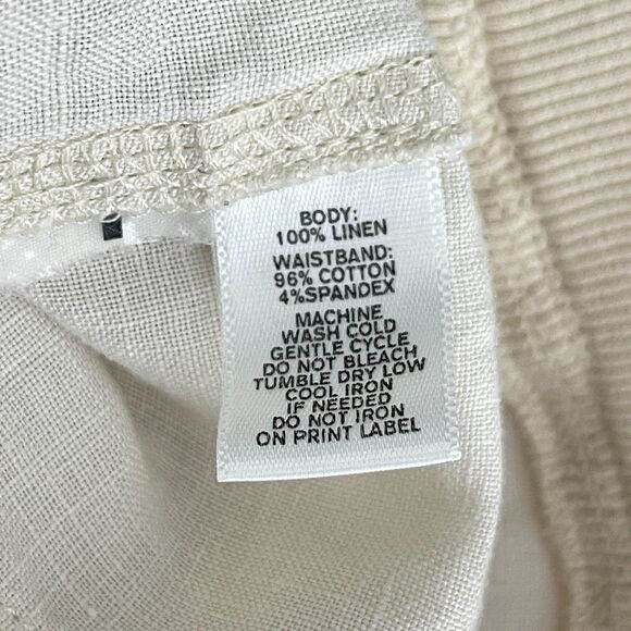 LOFT Lounge Linen Roll Hem Wide Leg Pants Women's Size 8 - Picture 6 of 8